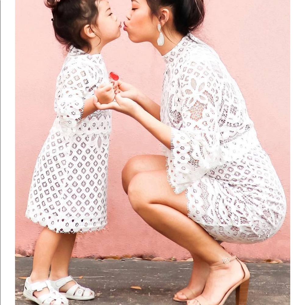 Matching mommy and me lace dresses